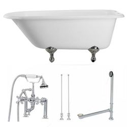 Randolph Morris Heritage 54 Inch Cast Iron Classic Clawfoot Tub and Faucet Package TUBSET27CPCP-54