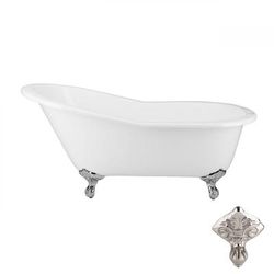 Randolph Morris Mila 67 Inch Vintage Cast Iron Slipper Clawfoot Tub - Rim Faucet Drillings RM67SL7PN