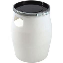 Fût 30 L Avec Genouillère Métal Et Couvercle - Blanc - Gilac