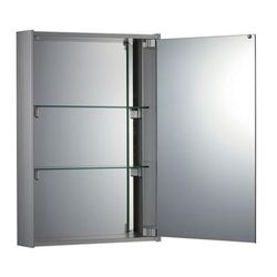 Whitehaus Collection Vertical Double Faced Medicine Cabinet with Mirrored Door - Aluminum WHKEM-23