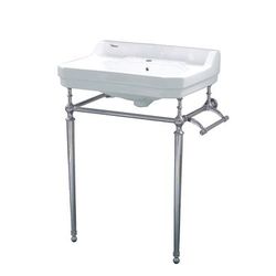 Whitehaus Collection Victoriahaus 24 Inch Console Bathroom Sink WHV024-L33-1H-BN