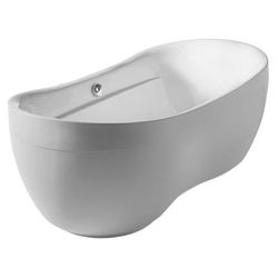 Whitehaus Collection 71 Inch Acrylic Oval Double Ended Freestanding Bathtub - White WHYB170BATH