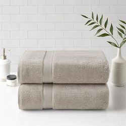 "Madison Park Signature 34x68" 100% Cotton Bath Sheet 2 Piece Set in Natural - Olliix MPS73-462"