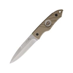 Hoffner Knives Hand Spear Khaki Fixed Blade Knife 4.875in Stainless Steel Standard Edge Stonewash HS-S5SBS-FK