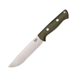 Bark River Bravo 1.5 Field Knife Green Fixed Blade Knife 5.75in A2 Tool Steel Standard Edge Satin Green Canvas Micarta Handle 07-114MGC