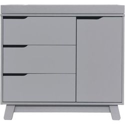 Babyletto Hudson 3-Drawer Changer Dresser, KD w/Removable Changing Tray - Grey