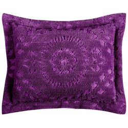 Rio Collection Tufted Chenille Sham by Better Trends in Plum (Size EURO)
