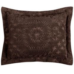 Rio Collection Tufted Chenille Sham by Better Trends in Chocolate (Size STANDARD)