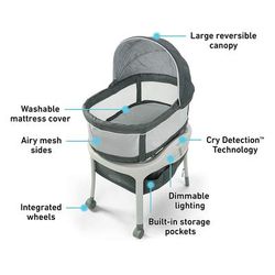 Graco Sense2Snooze Bassinet with Cry Detection Technology - Ellison