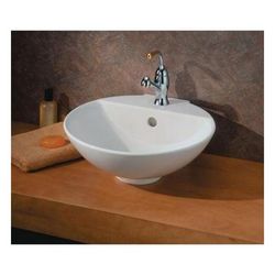 Cheviot York Overcounter Vessel Bathroom Sink - Single Hole Faucet Drilling - White 1225-WH-1