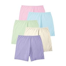 Plus Size Women's Cotton Boxer 5-Pack by Comfort Choice in Pastel Pack (Size 16) Panties