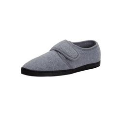 Extra Wide Width Men's Adjustable Fleece Slippers by KingSize in Charcoal (Size 16 EW)