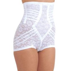 Plus Size Women's No Top Roll High Waist Lacette Brief by Rago in White (Size S)