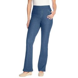 Plus Size Women's Flex-Fit Pull-On Bootcut Jean by Woman Within in Medium Stonewash (Size 14 WP)