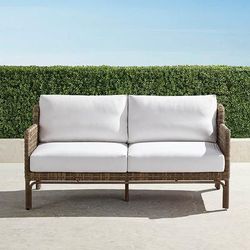 Seton Loveseat with Cushions in Desert Wicker - Standard, Rain Sand - Frontgate
