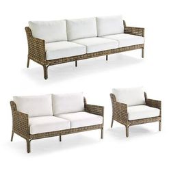Seton Seating Replacement Cushions - Sofa, Standard, Rain Resort Stripe Black - Frontgate
