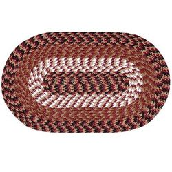 Alpine Braid Collection Reversible Indoor Area Rug in Vibrant Colors, 20" x 30" Oval by Better Trends in Burgundy Stripe (Size 20X30 OVAL)