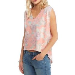 Free People Tops | Free People Gardenia Floral Print Hi Low Tank Top | Color: Tan | Size: M