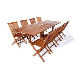 9-Piece Rectangle Folding Chair Set - All Things Cedar TE90-22