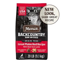 Backcountry Raw Infused Grain Free Great Plains Red Recipe Freeze Dried Dog Food, 20 lbs.