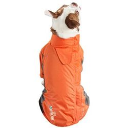 Orange Blizzard Full-Bodied Adjustable and 3M Reflective Dog Jacket, X-Small