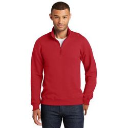 Port & Company PC850Q Fan Favorite Fleece 1/4-Zip Pullover Sweatshirt in Bright Red size XL