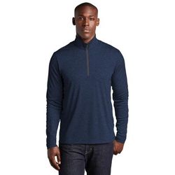 Sport-Tek ST469 Endeavor 1/4-Zip Pullover T-Shirt in Dark Royal Blue Heather size XL | Polyester
