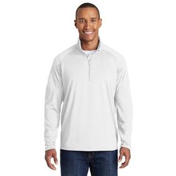 Sport-Tek ST850 Sport-Wick Stretch 1/4-Zip Pullover T-Shirt in White size Small | Polyester/Spandex Blend