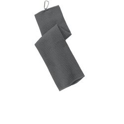 Port Authority TW60 Waffle Microfiber Golf Towel in Deep Smoke size OSFA | Polyester Blend