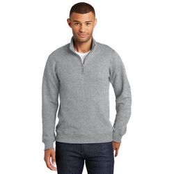 Port & Company PC850Q Fan Favorite Fleece 1/4-Zip Pullover Sweatshirt in Heather size Small | Cotton