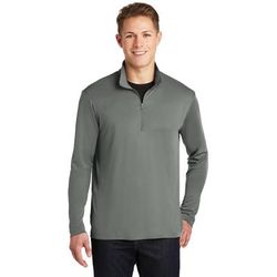 Sport-Tek ST357 PosiCharge Competitor 1/4-Zip Pullover T-Shirt in Grey Concrete size 4XL | Polyester