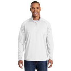 Sport-Tek ST850 Sport-Wick Stretch 1/4-Zip Pullover T-Shirt in White size 3XL | Polyester/Spandex Blend