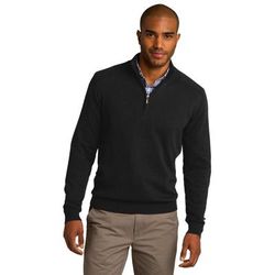 Port Authority SW290 1/2-Zip Sweater in Black size Large | Cotton/Nylon Blend