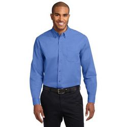 Port Authority S608ES Extended Size Long Sleeve Easy Care Shirt in Ultramarine Blue size 8XL | Cotton/Polyester Blend