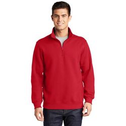 Sport-Tek ST253 1/4-Zip Sweatshirt in True Red size Medium | Cotton Blend