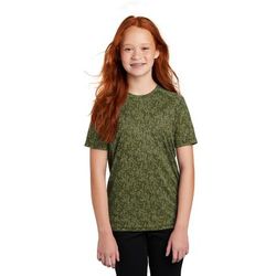 Sport-Tek YST460 Youth Digi Camo Top in Olive Drab Green size Medium | Polyester