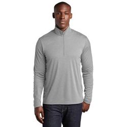 Sport-Tek ST469 Endeavor 1/4-Zip Pullover T-Shirt in Light Grey Heather size 3XL | Polyester