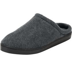 Extra Wide Width Men's Fleece Clog Slippers by KingSize in Charcoal (Size 17 EW)