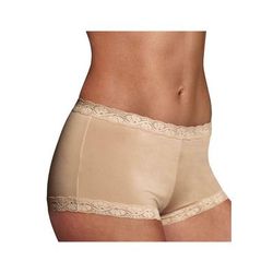 Plus Size Women's Microfiber and Lace Boyshort by Maidenform in Latte (Size 8)