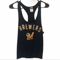 Pink Victoria's Secret Tops | 5/$25 Victoria’s Secret Pink Brewers Mesh Tank Sz. Small | Color: Blue/Gold | Size: S