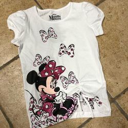 Disney Shirts & Tops | New Disney Minnie Mouse T Shirt Top | Color: White | Size: 4g