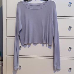 Brandy Melville Tops | Long Sleeved Thermal Top | Color: Blue | Size: S