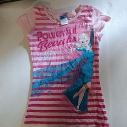 Disney Shirts & Tops | Disney Pink Frozen Shirt Short Sleeve Size 10 | Color: Blue/Pink | Size: 10g