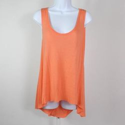 Free People Tops | Free People Tunic Tank Top Low Cut Arm Hole Orange | Color: Orange | Size: Sp