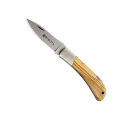 Beretta Multi-Use Hunting Folding Knife 2.95in 440 Stainless Tan Olive Wood Hande 125/1OL