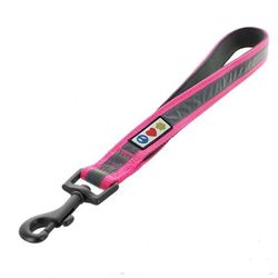 Reflective Pink Training Padded Handle Short Leash for Dogs, 1 ft., Large