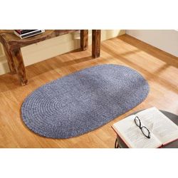 Better Trends Chenille Solid Braid Collection Reversible Indoor Area Utility Rug in Vibrant Colors, by Better Trends in Gray (Size 60X96 OVAL)