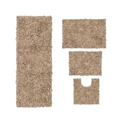 Bellflower 4-Pc. Bath Rug Set Ivory by Home Weavers Inc in Linen (Size 4 RUG SET)