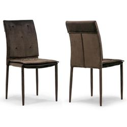 Set of 2 Areli Brown Velvet Dining Chair with Upholstered Legs - Glamour Home GHDC-1428