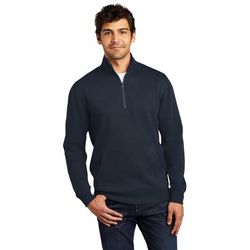 District DT6106 V.I.T. Fleece 1/4-Zip T-Shirt in New Navy Blue size 4XL | Cotton